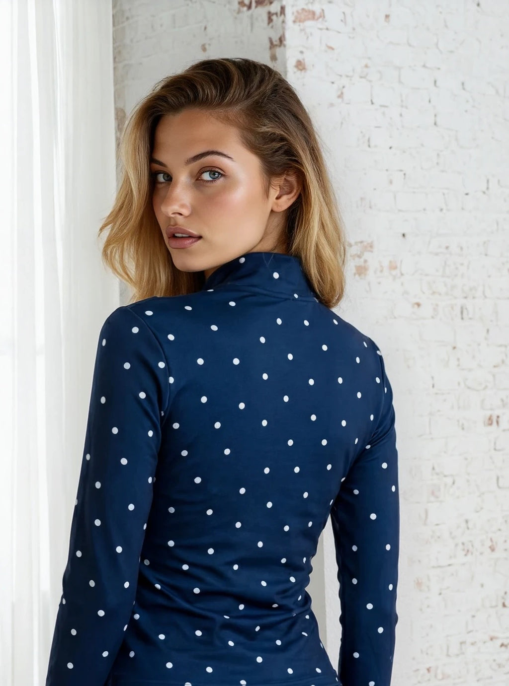 Ali 3/4 Zip Long Sleeve Top