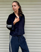 Kate Velvet Straight Leg Pant with Contrast Stripe