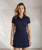 Libby Zip Neck Cap Sleeve Tee